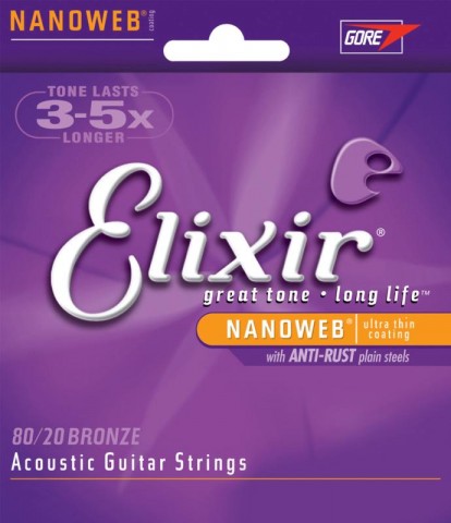  ELIXIR Extra Light Acoustic 80/20 Bronze With Nanoweb Coating ( .010 - .047) 